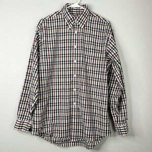 Brooks Brothers 346 Mens Shirt Medium Multi Plaid Button Down Long Sleeve Cotton